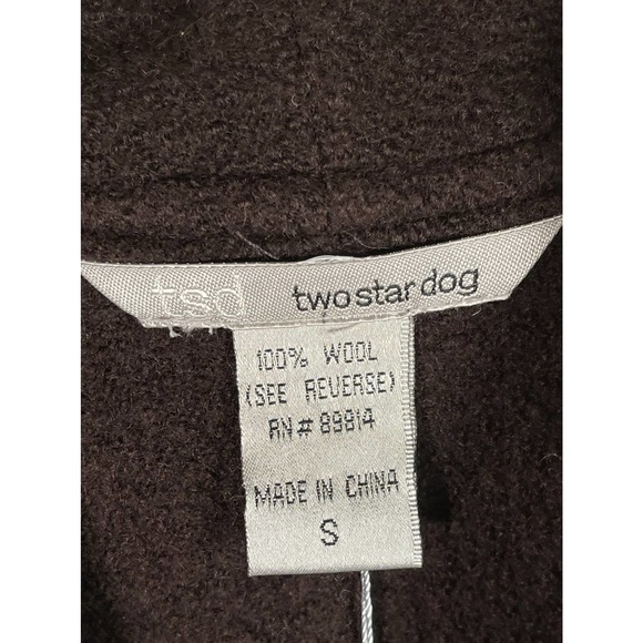 NEW NWT TSD Two Star Dog 100% Wool Brown Button Front Jacket ed Sz S L XL - Picture 8 of 9